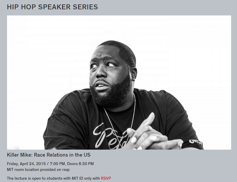 Rap Artist Killer Mike to Talk about Race at MIT