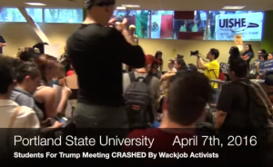 protest at students for trump meeting