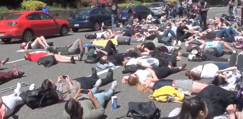 “Die-In” Protest Called for Disarming Campus Police at Portland State