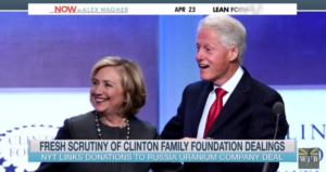 image screenshot from MSNBC video of Clinton Foundation segment