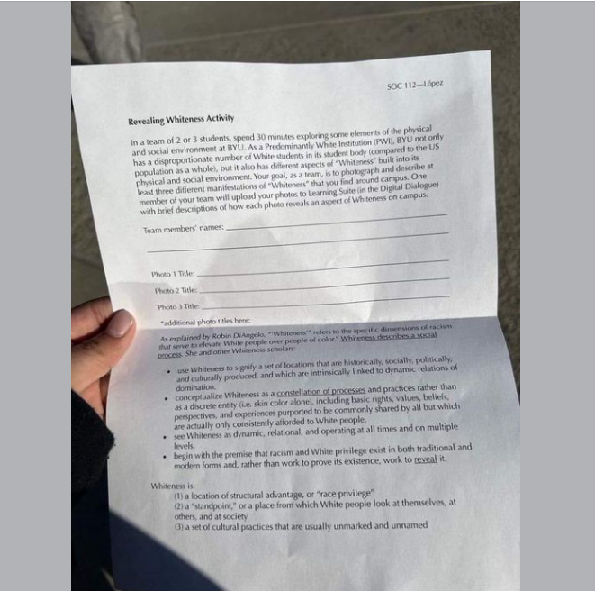 BYU sociology professor assigns Critical Race Theory activity to students
