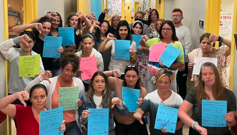 New York teachers’ union conducts ‘teach-in’ protest over wages